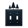 Village Wrought Iron Village Wrought Iron ESS-20 Pine Trees Switch Cover Double - Black ESS-20